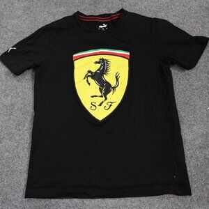 Puma Mens T-shirt Small Black Ferrari Logo
